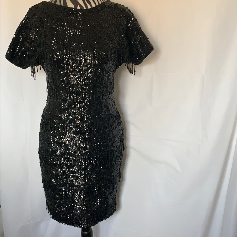VTG Nancy Johnson Sequined/Beaded bodycon dress
